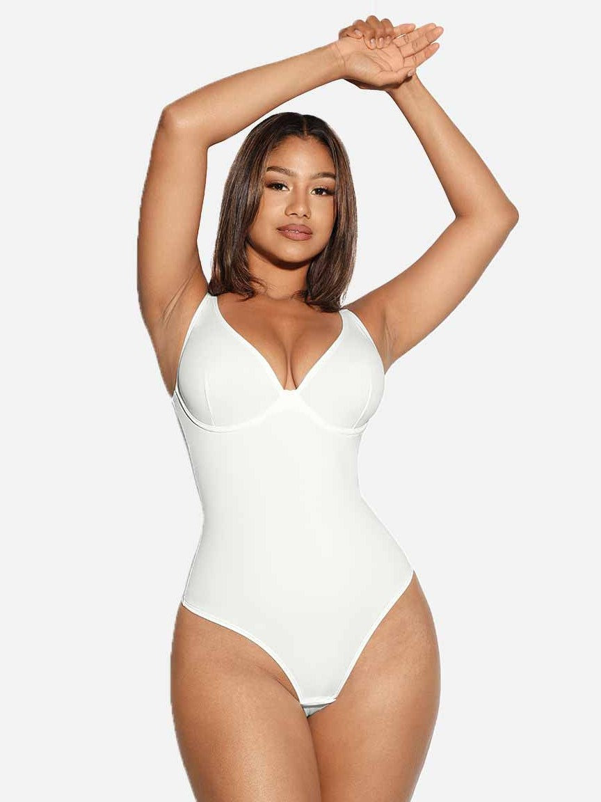 V-Neck Tummy Control Sculpt Bodysuit