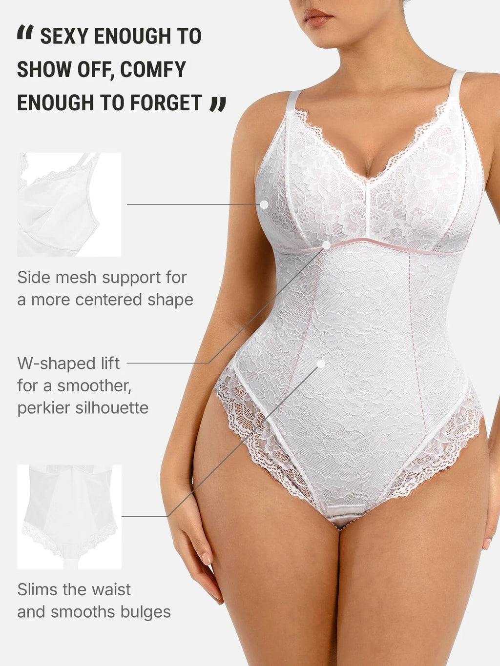 Lace V-Neck Breathable Bodysuit