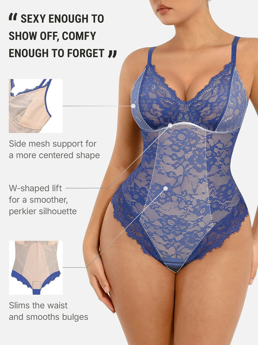 Lace V-Neck Breathable Bodysuit