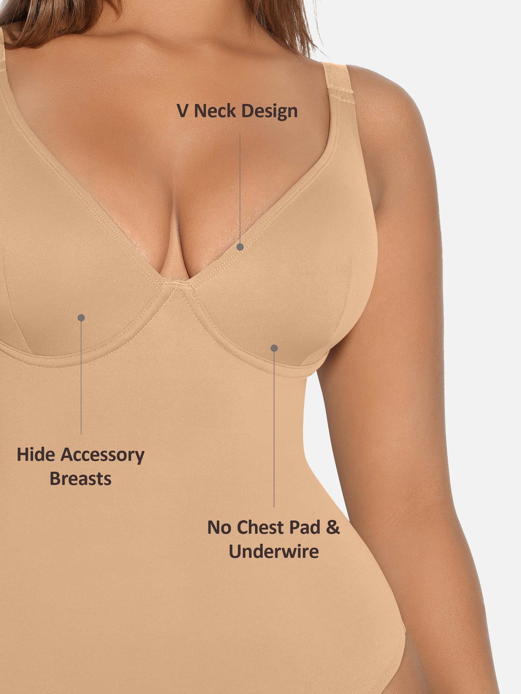 V-Neck Tummy Control Sculpt Bodysuit