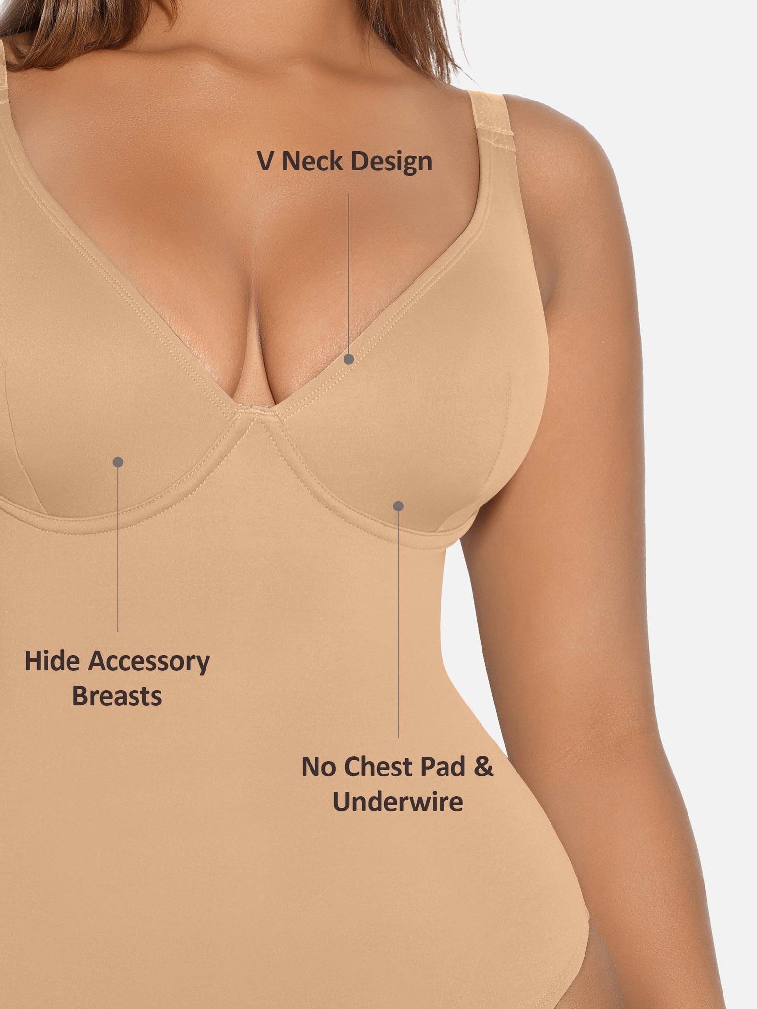 V-Neck Tummy Control Sculpt Bodysuit