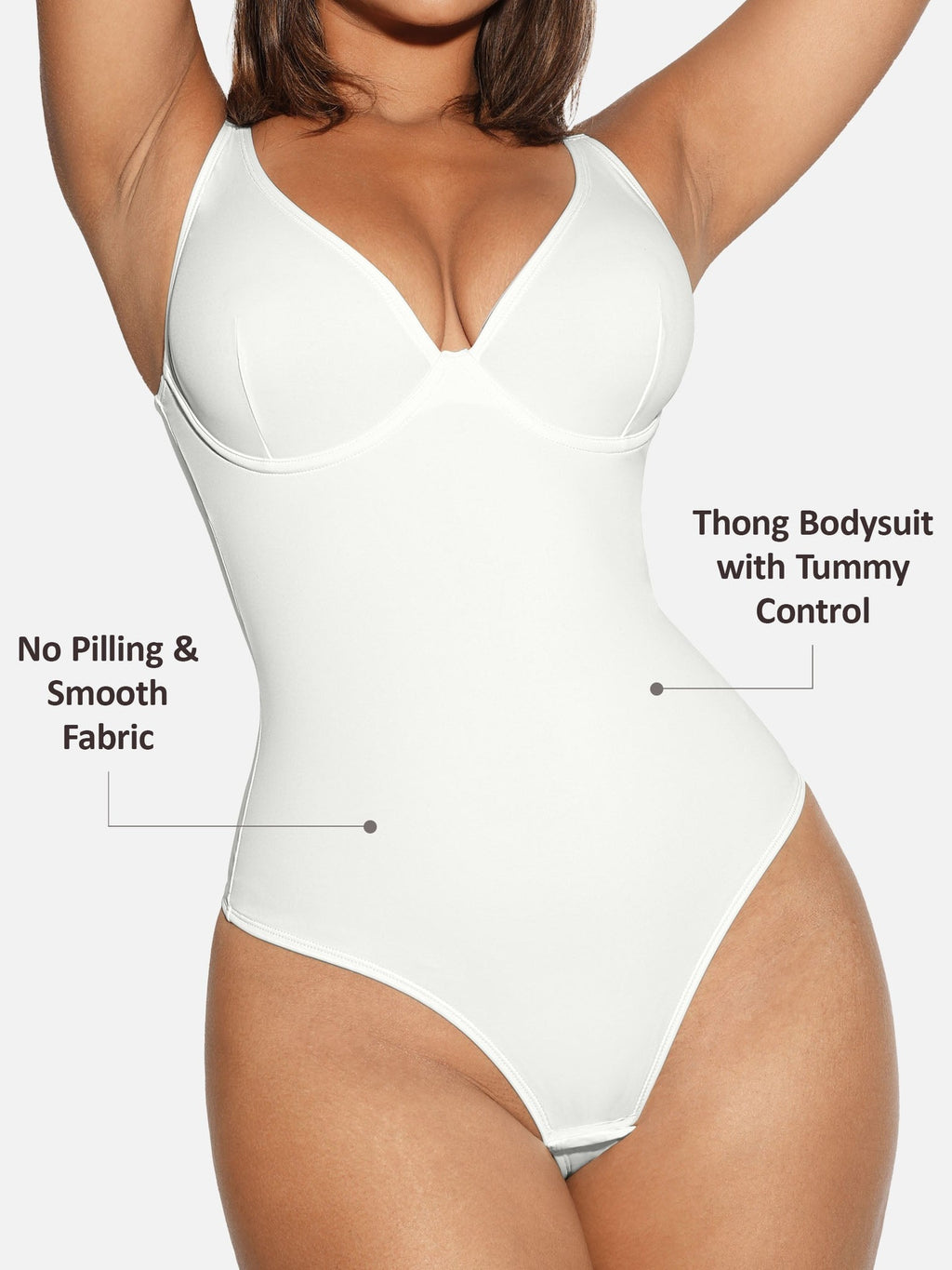V-Neck Tummy Control Sculpt Bodysuit