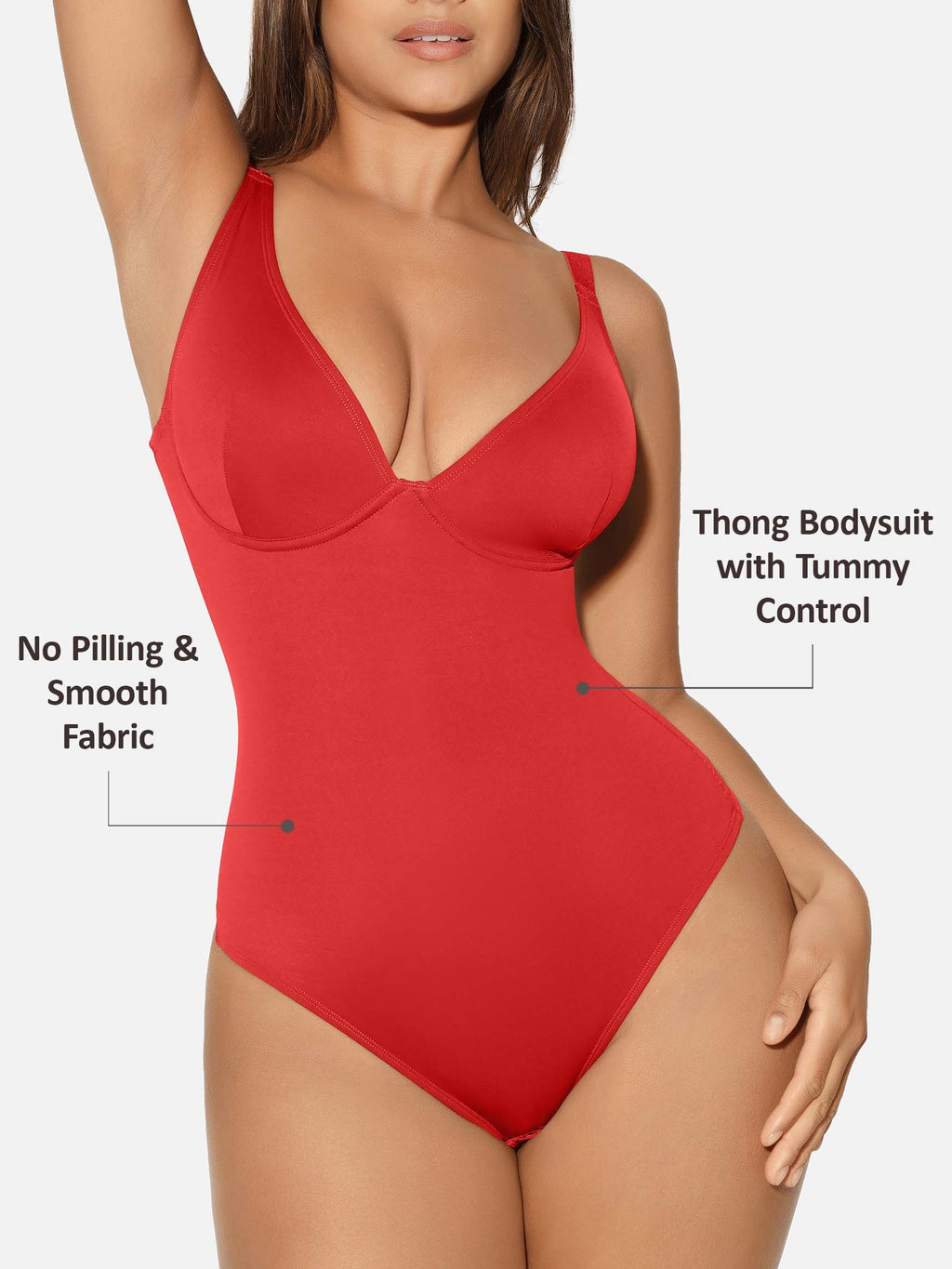 V-Neck Tummy Control Sculpt Bodysuit