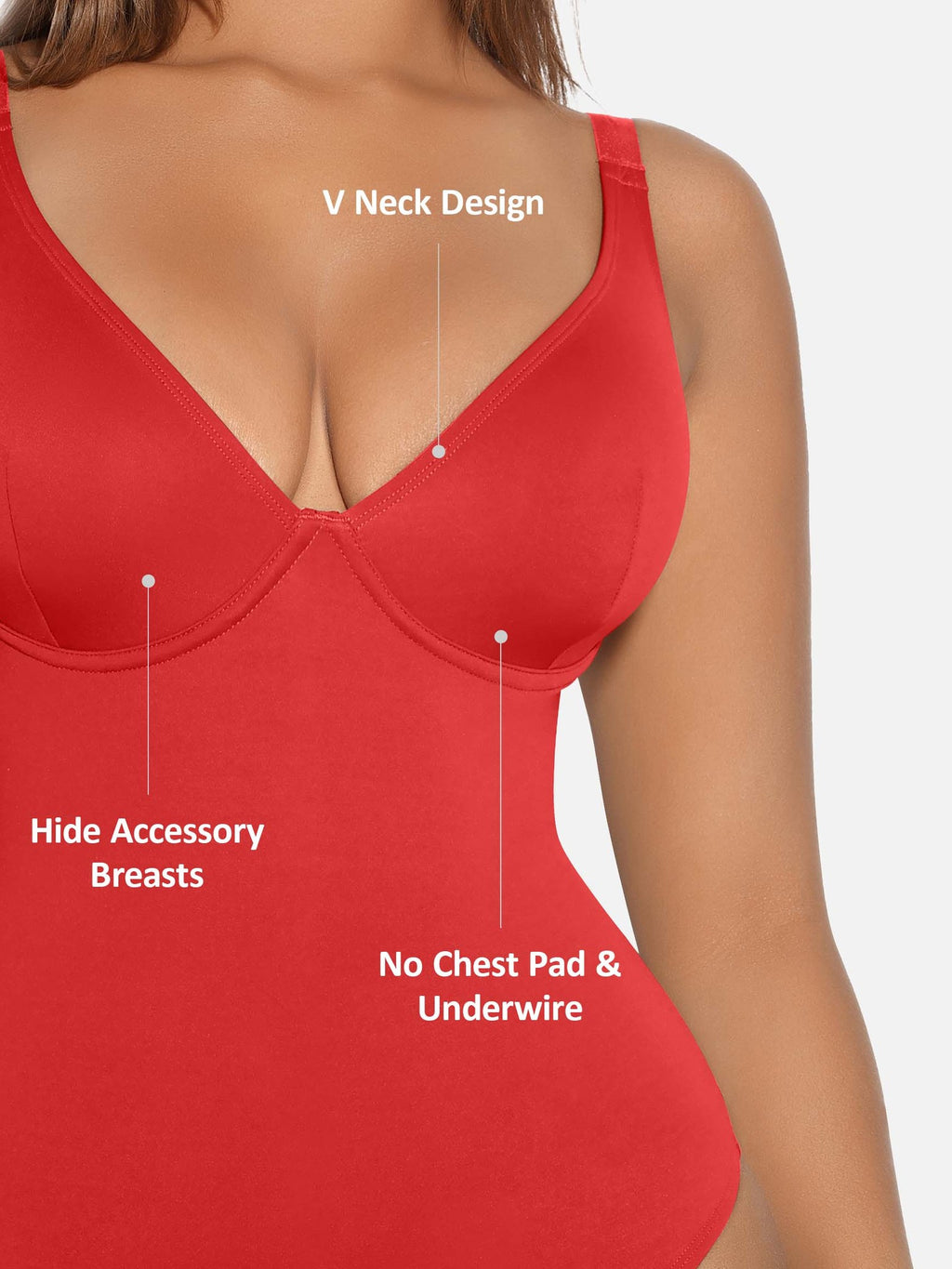 V-Neck Tummy Control Sculpt Bodysuit