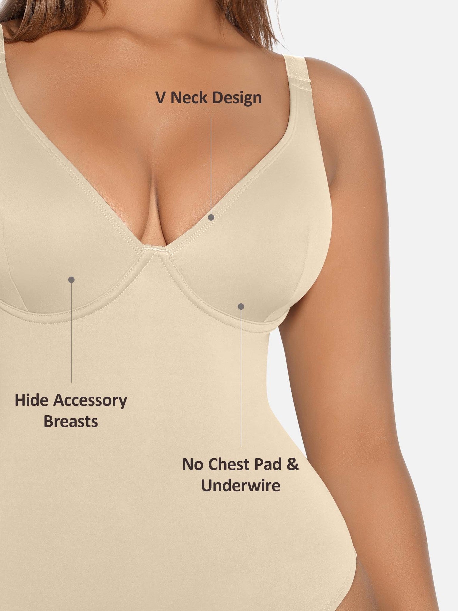 V-Neck Tummy Control Sculpt Bodysuit