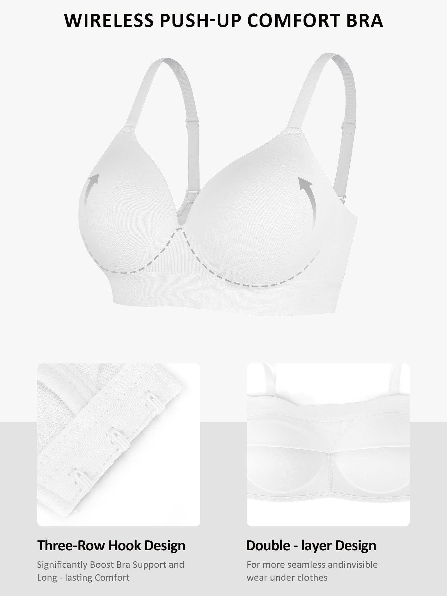 Wireless Push-Up Seamless Full Coverage Bra Bundle