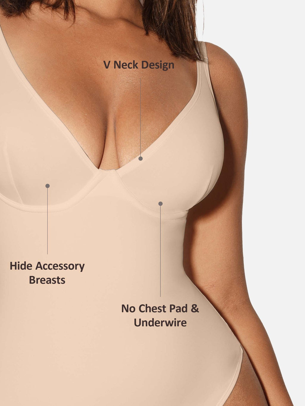 V-Neck Tummy Control Sculpt Bodysuit