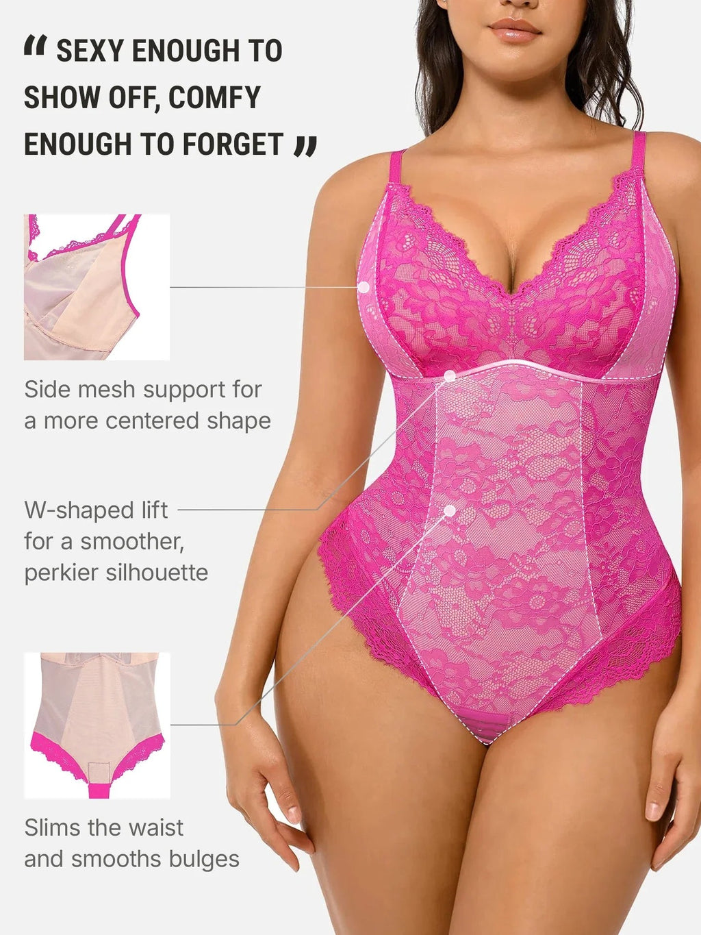 Lace V-Neck Breathable Bodysuit
