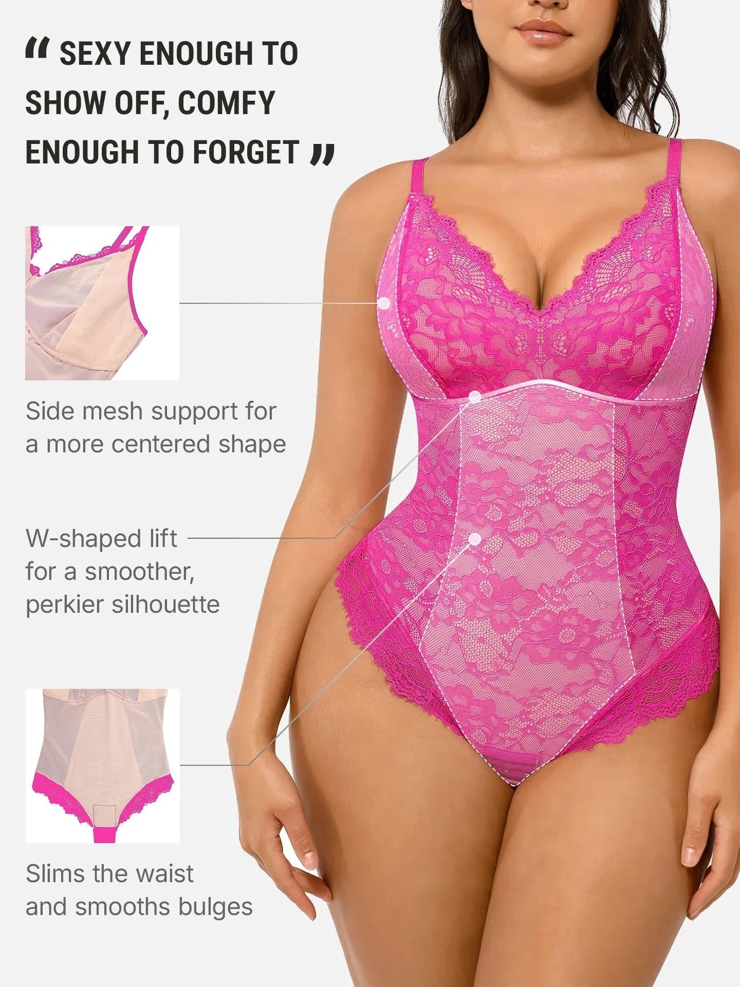 Lace V-Neck Breathable Bodysuit