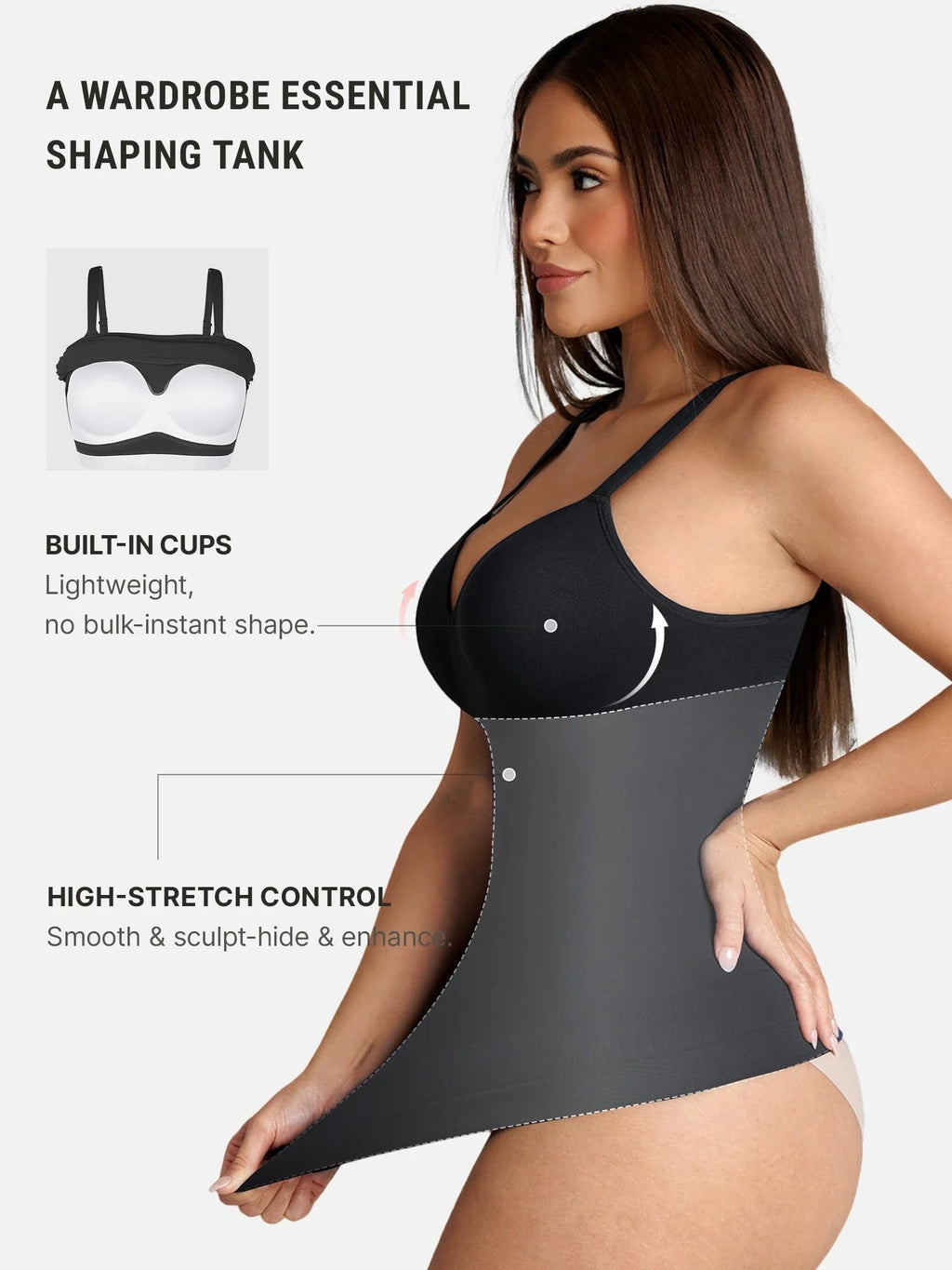 Feelingirl Seamless Built-In Bra Cami Top
