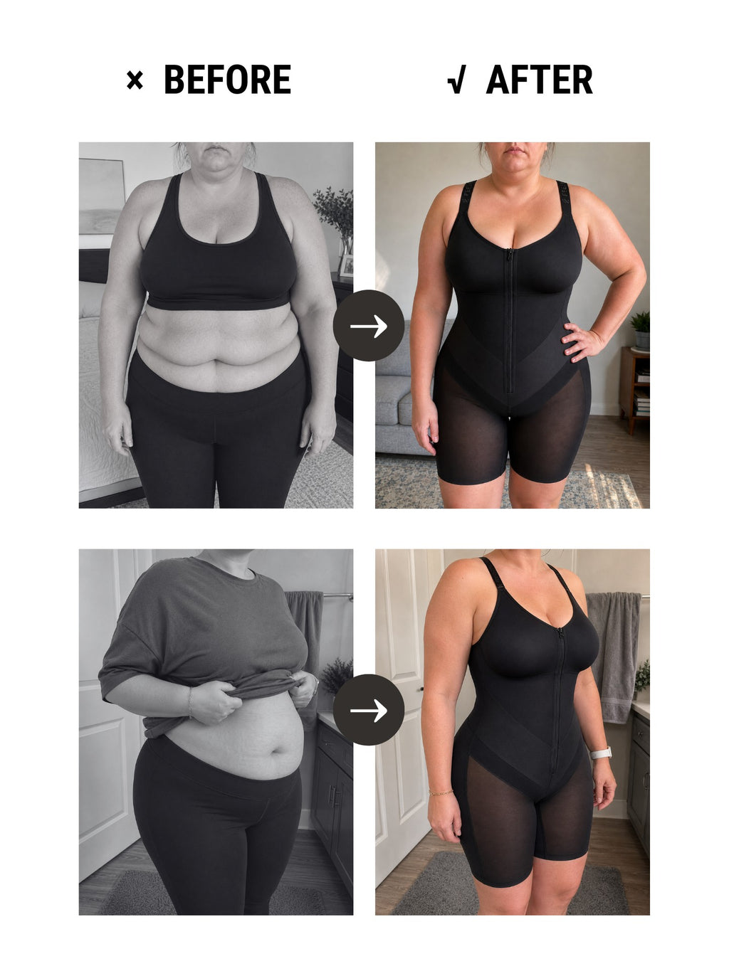 Feelingirl Full-Coverage Chest Faja Tummy Control Butt Lift Bodysuit