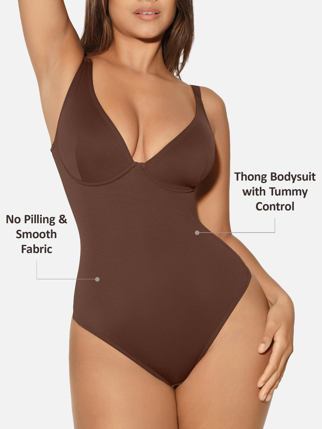 V-Neck Tummy Control Sculpt Bodysuit