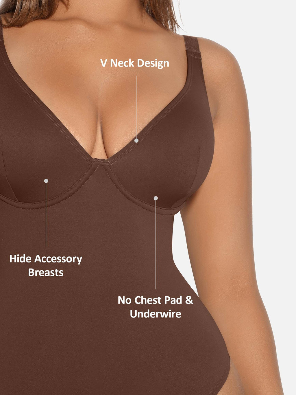 V-Neck Tummy Control Sculpt Bodysuit