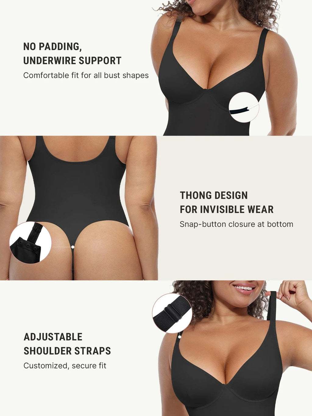 V-Neck Tummy Control Sculpt Bodysuit