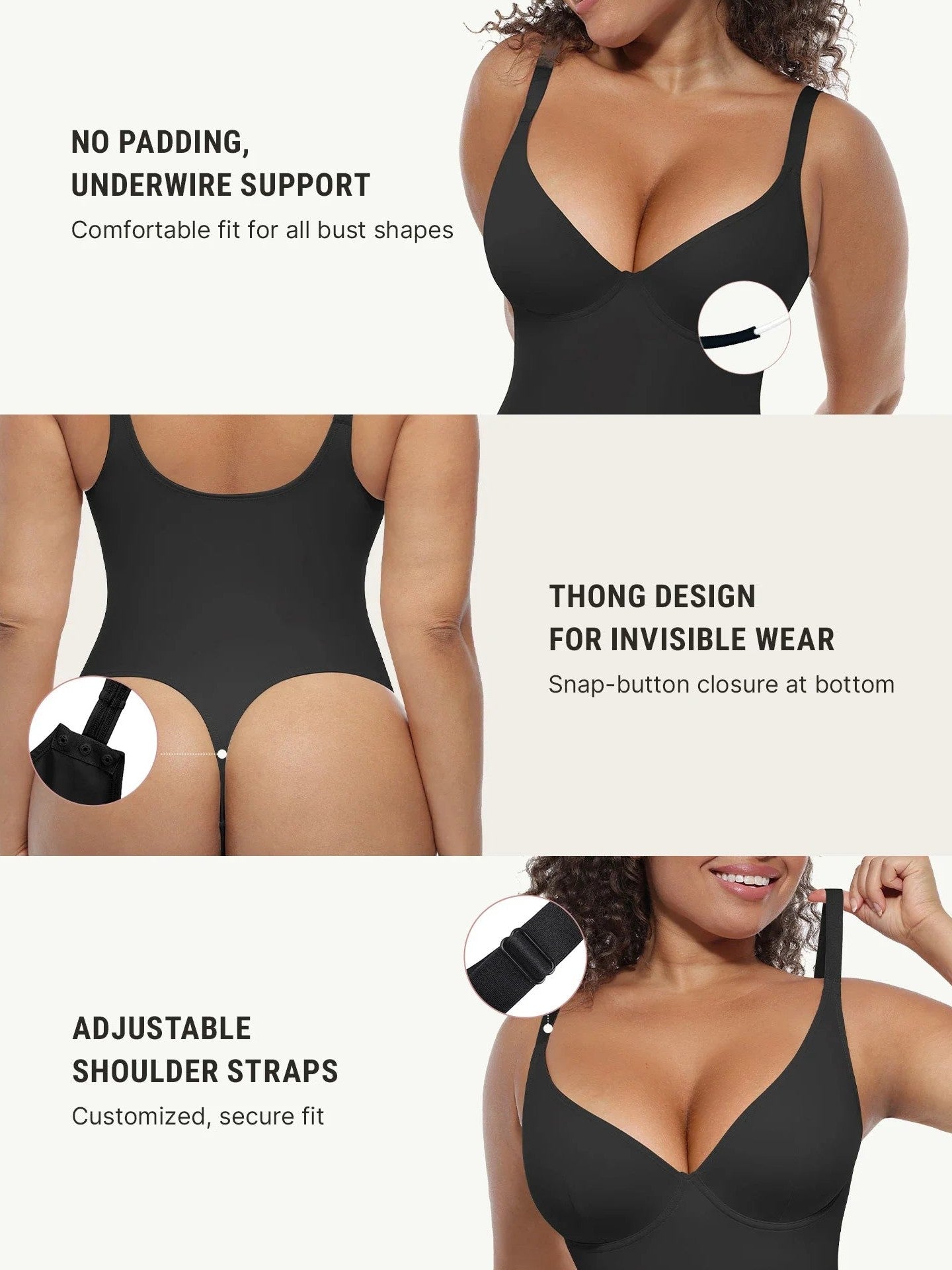 V-Neck Tummy Control Sculpt Bodysuit