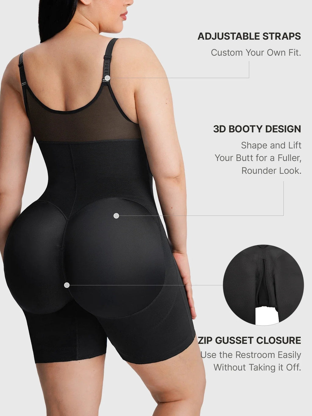 Feelingirl Full-Coverage Chest Faja Tummy Control Butt Lift Bodysuit