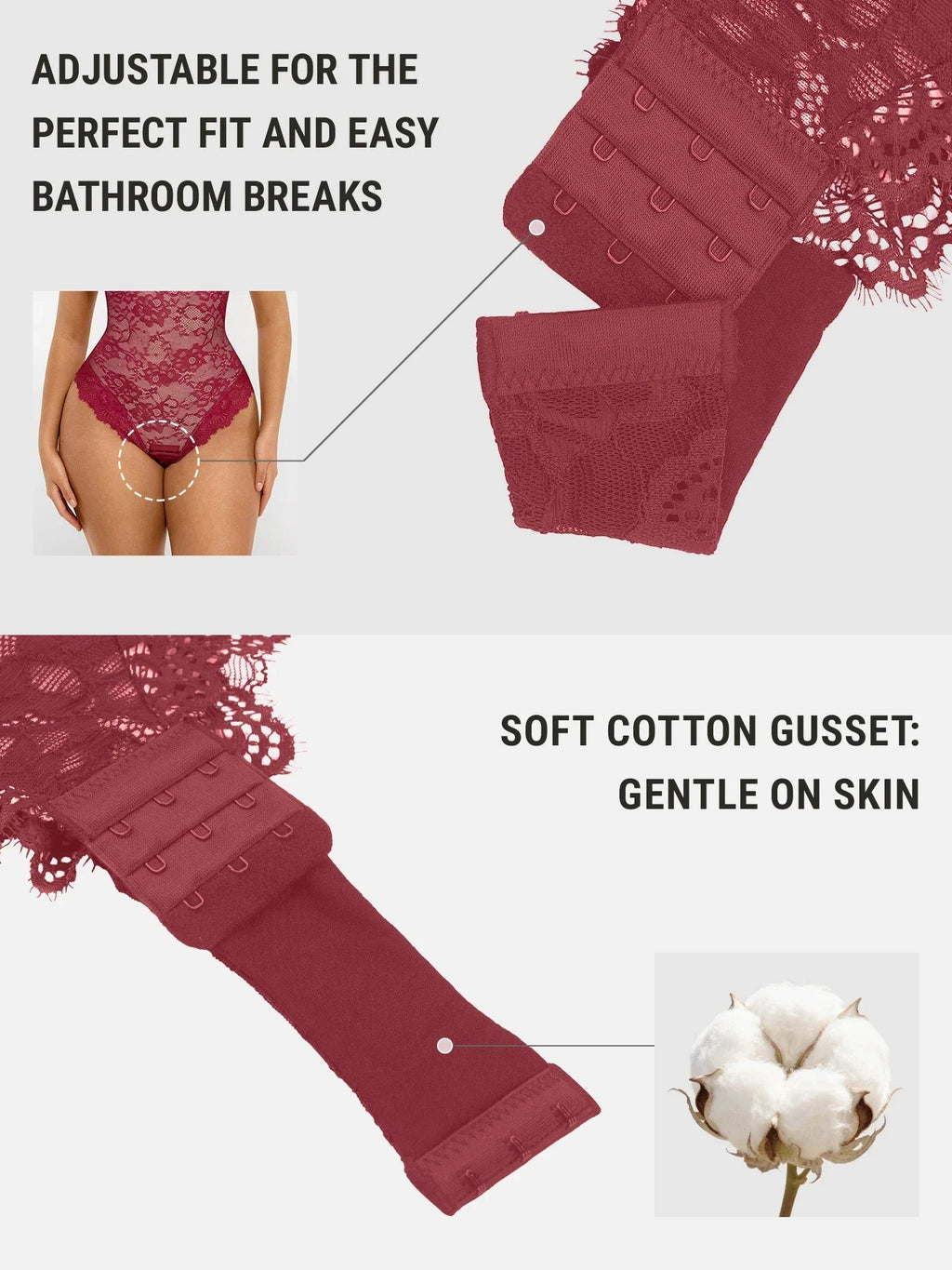 Lace V-Neck Breathable Bodysuit