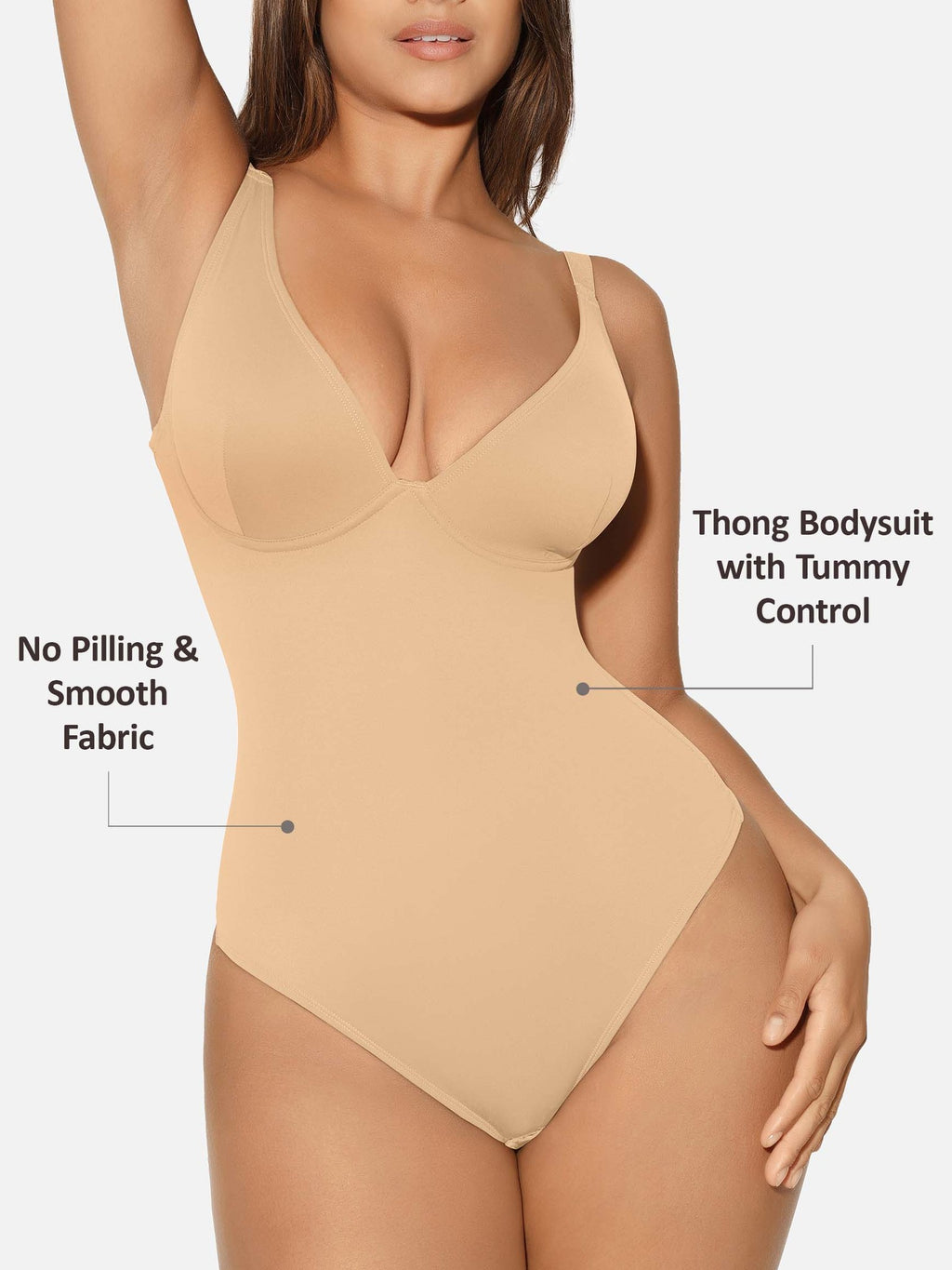 V-Neck Tummy Control Sculpt Bodysuit