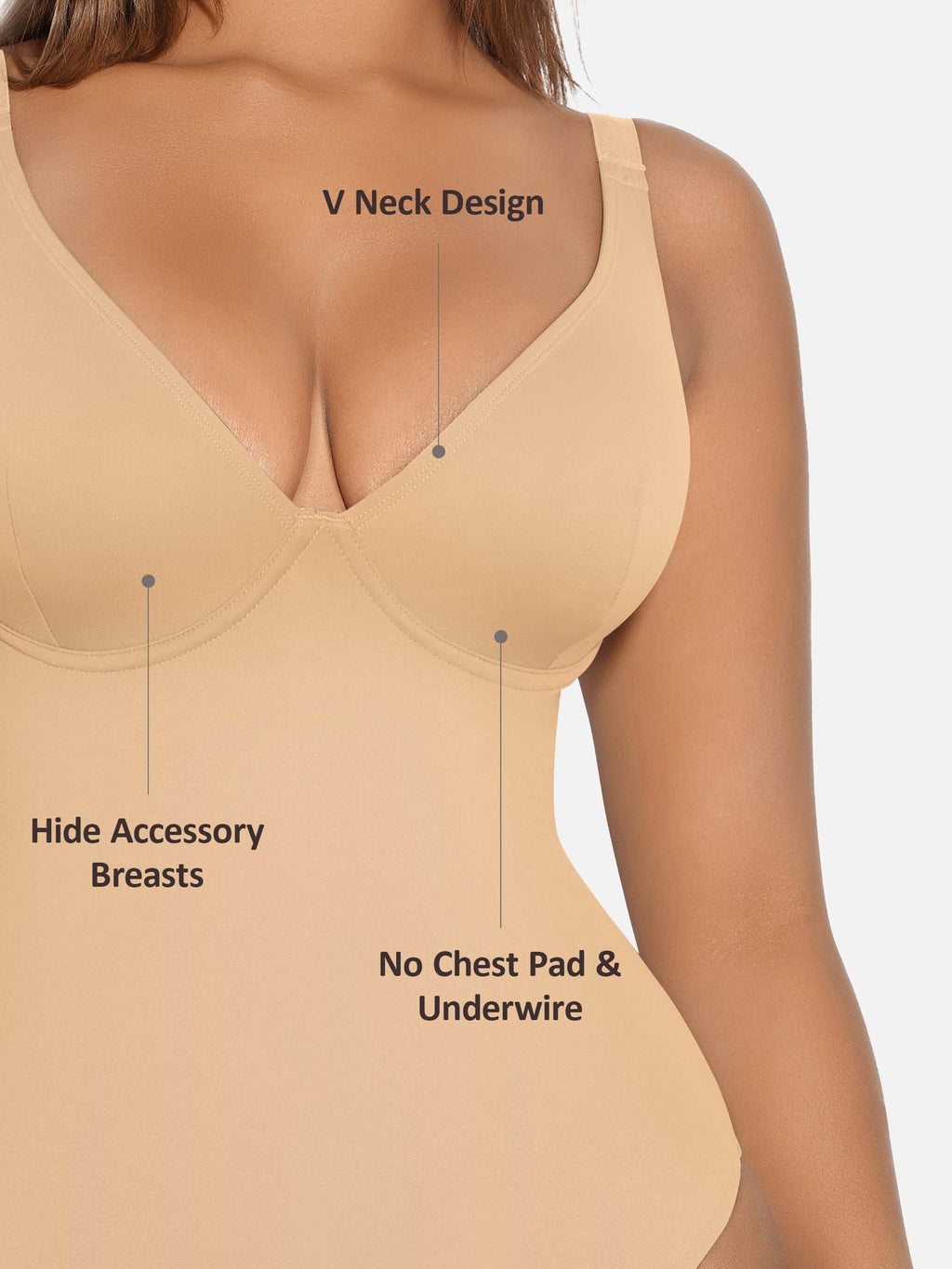 V-Neck Tummy Control Sculpt Bodysuit