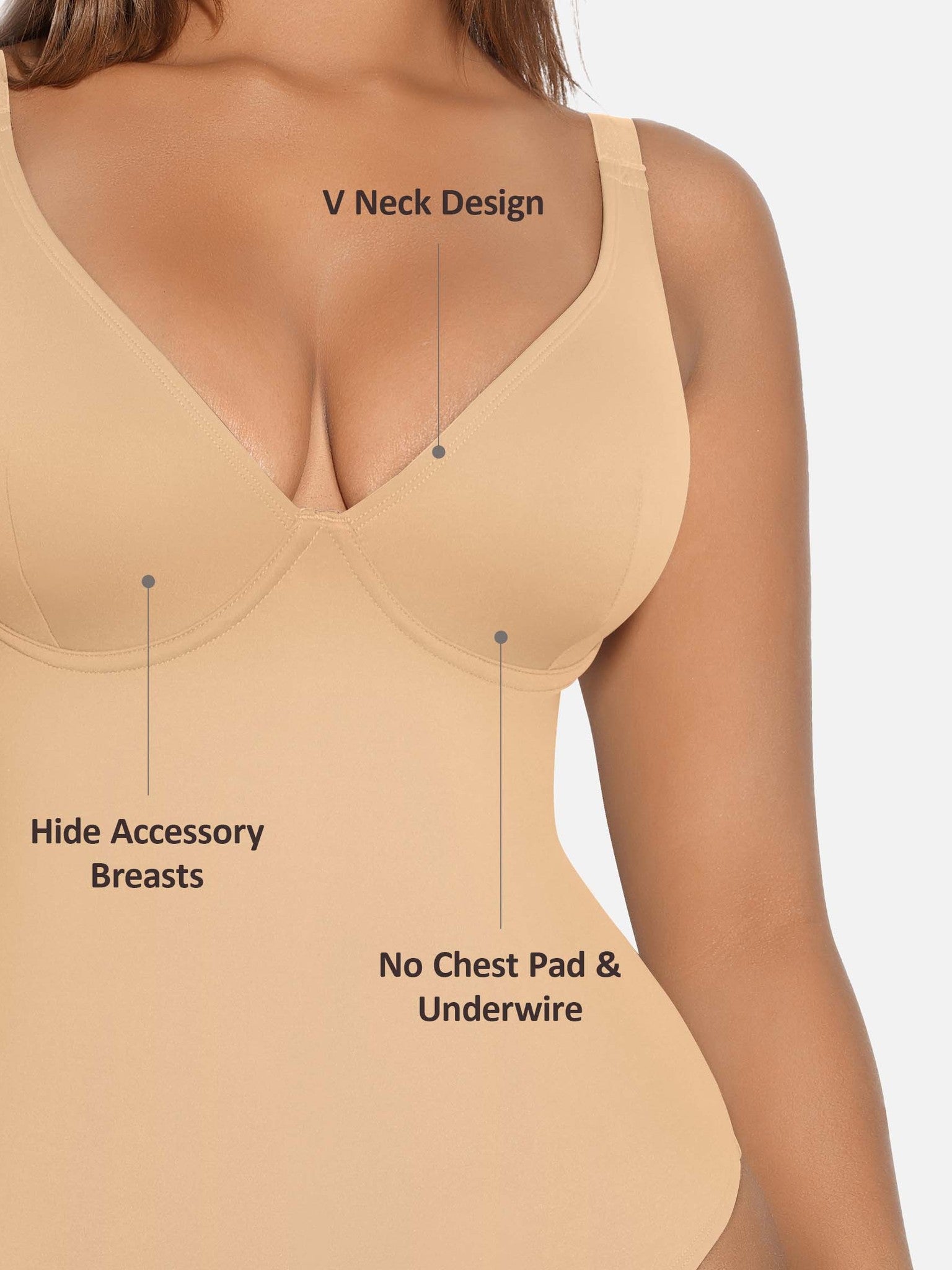 V-Neck Tummy Control Sculpt Bodysuit