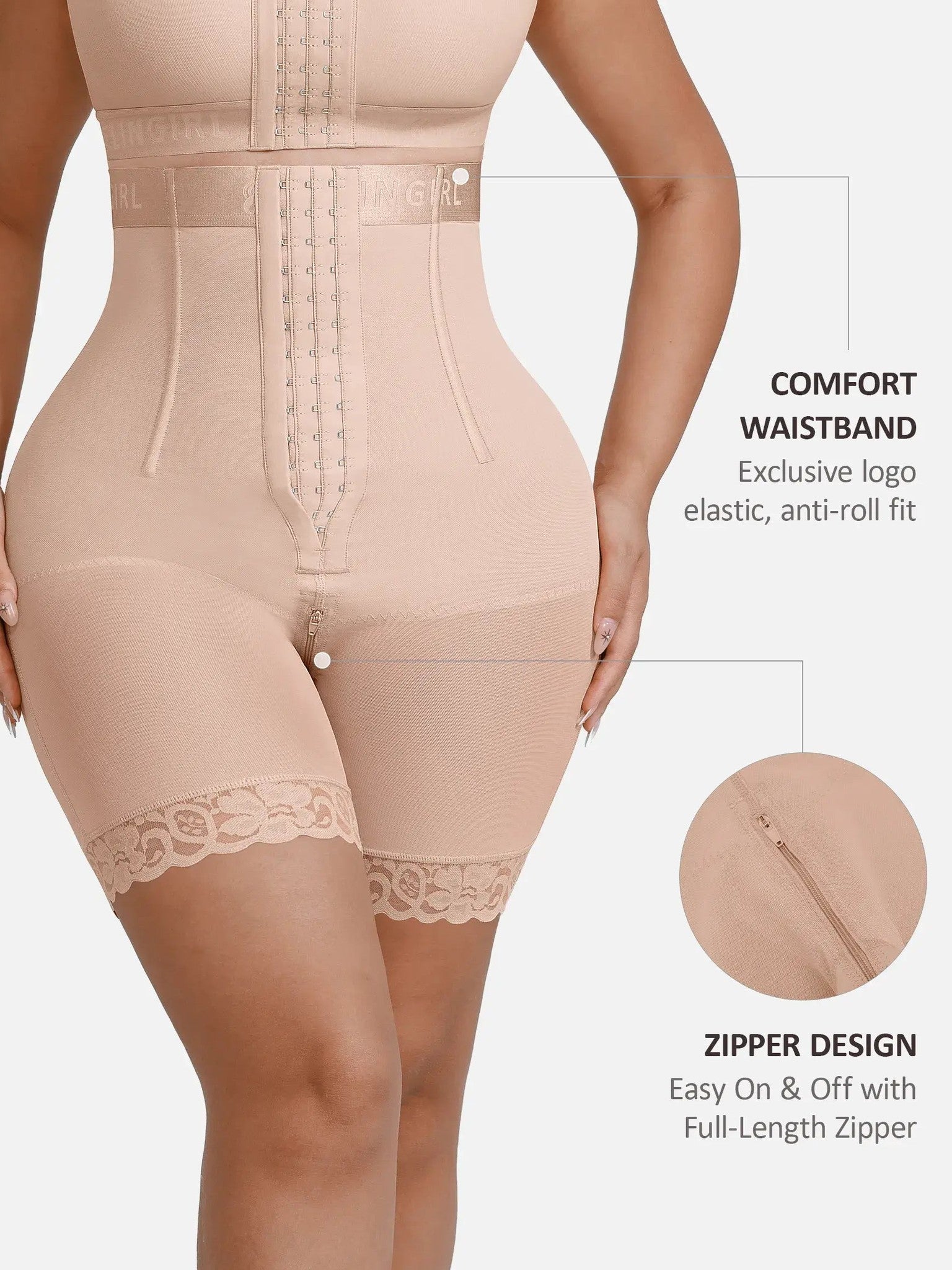 Feelingirl Steel-Boned High-Waist Shaper