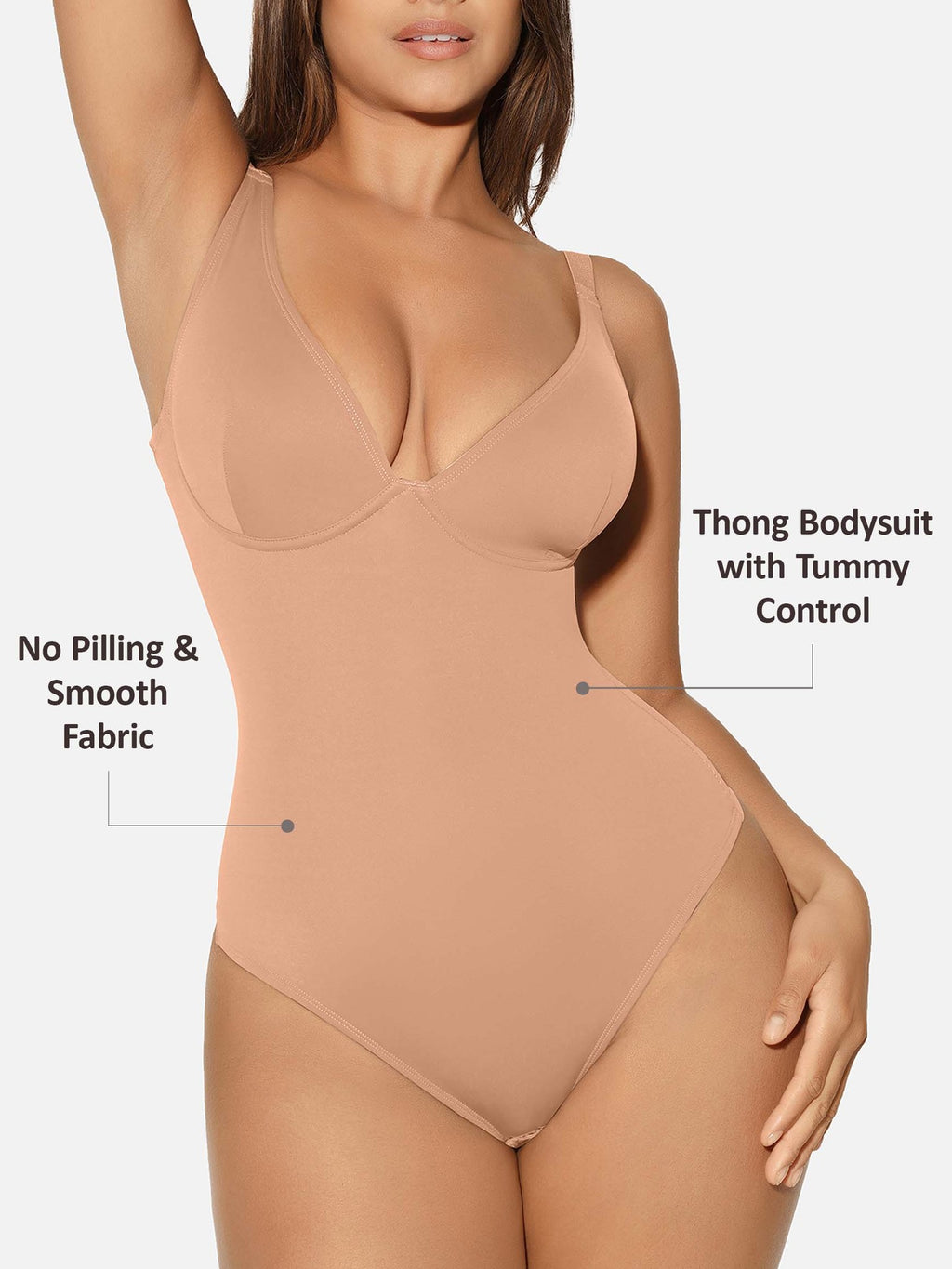 V-Neck Tummy Control Sculpt Bodysuit