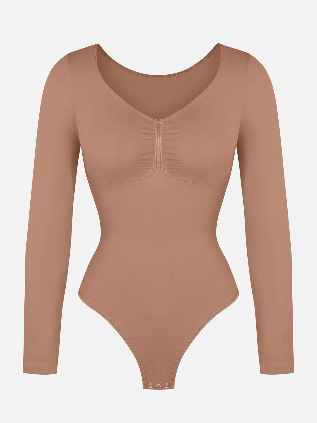 Seamless Long Sleeve Tummy Control Thong Bodysuit