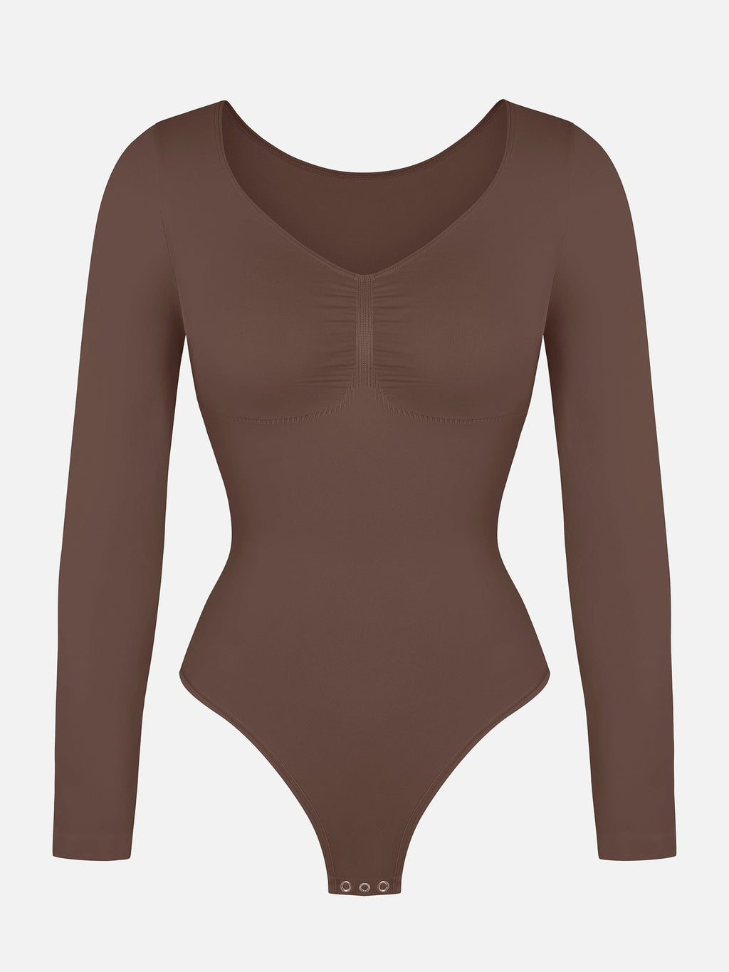 Seamless Long Sleeve Tummy Control Thong Bodysuit