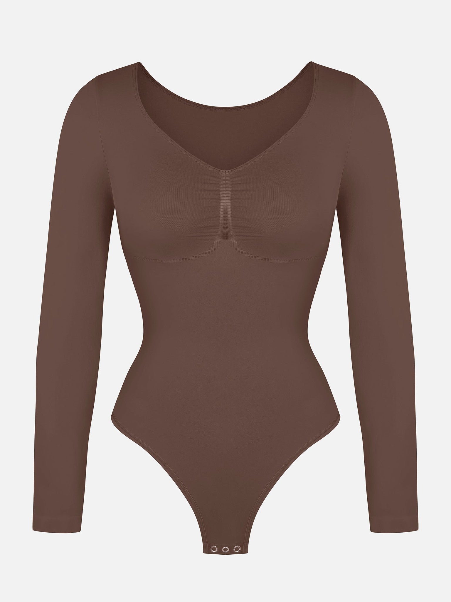 Seamless Long Sleeve Tummy Control Thong Bodysuit