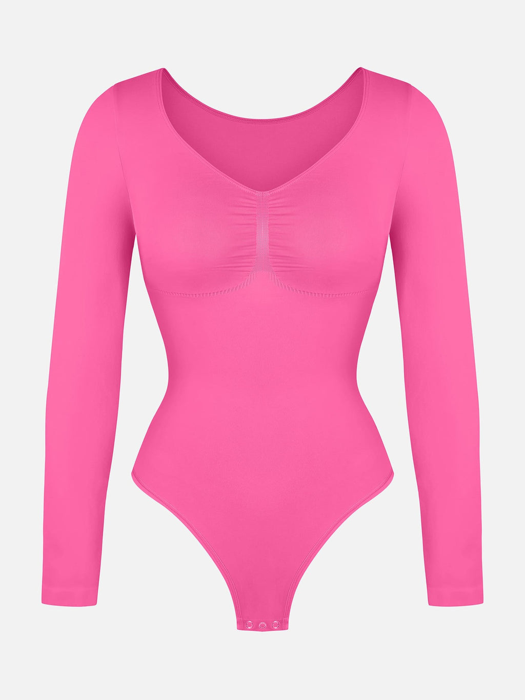 Seamless Long Sleeve Tummy Control Thong Bodysuit