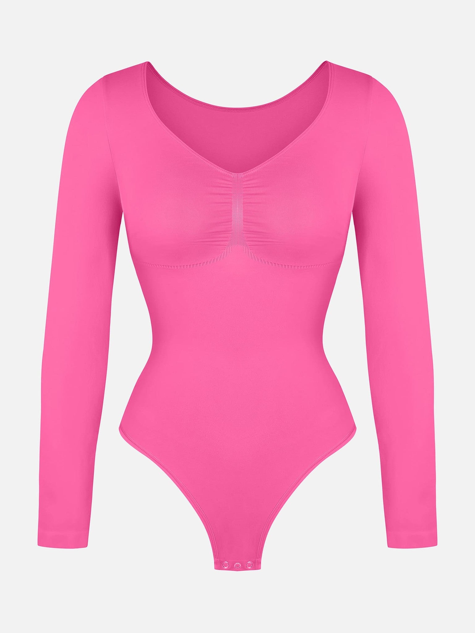 Seamless Long Sleeve Tummy Control Thong Bodysuit