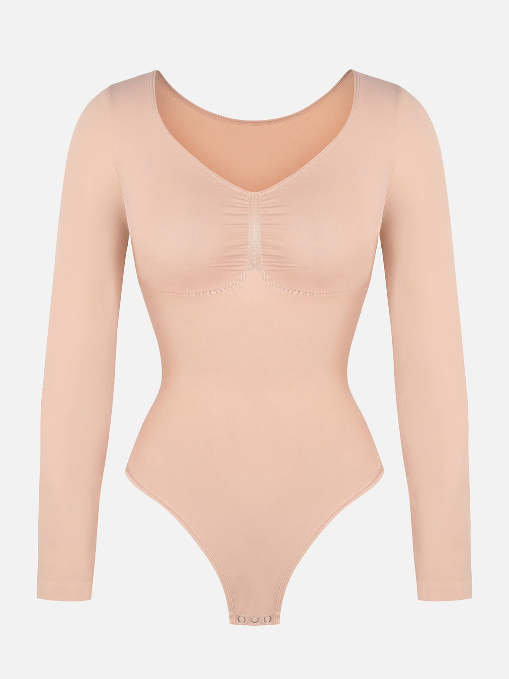 Seamless Long Sleeve Tummy Control Thong Bodysuit