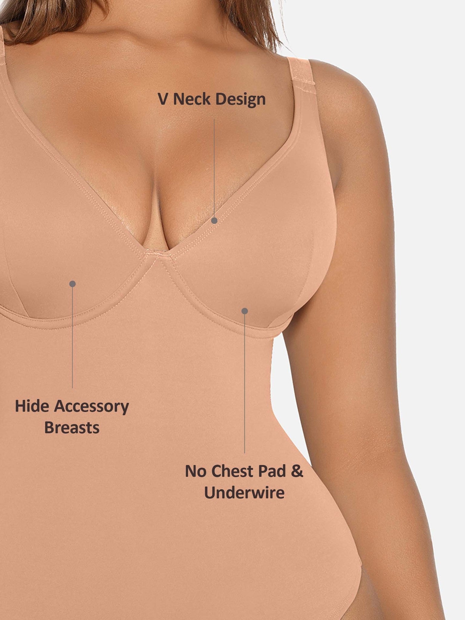 V-Neck Tummy Control Sculpt Bodysuit