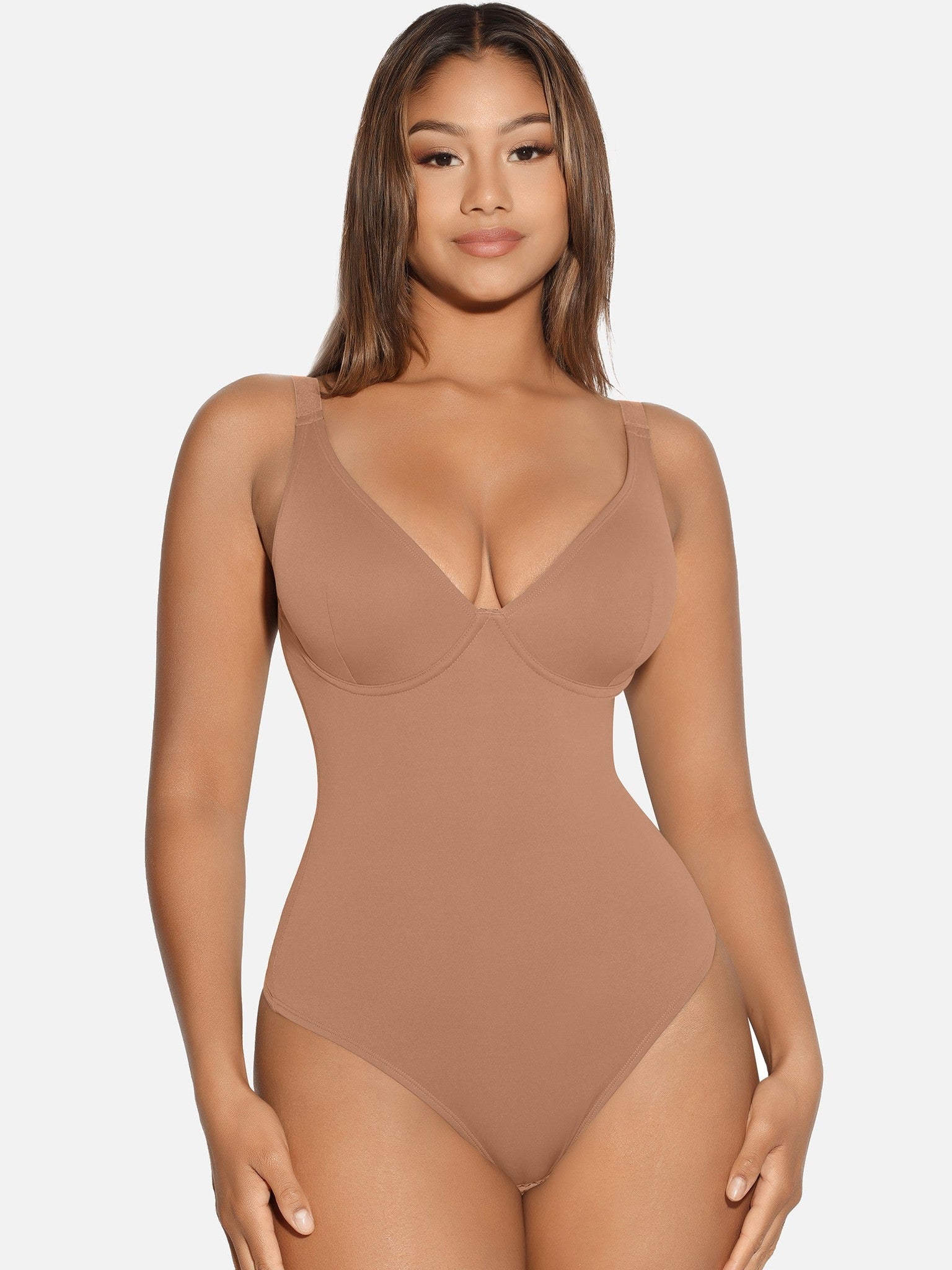 V-Neck Tummy Control Sculpt Bodysuit