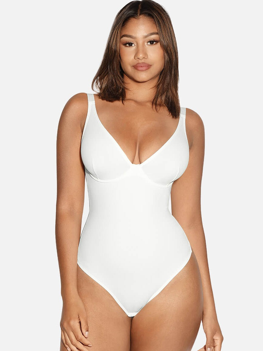 V-Neck Tummy Control Sculpt Bodysuit