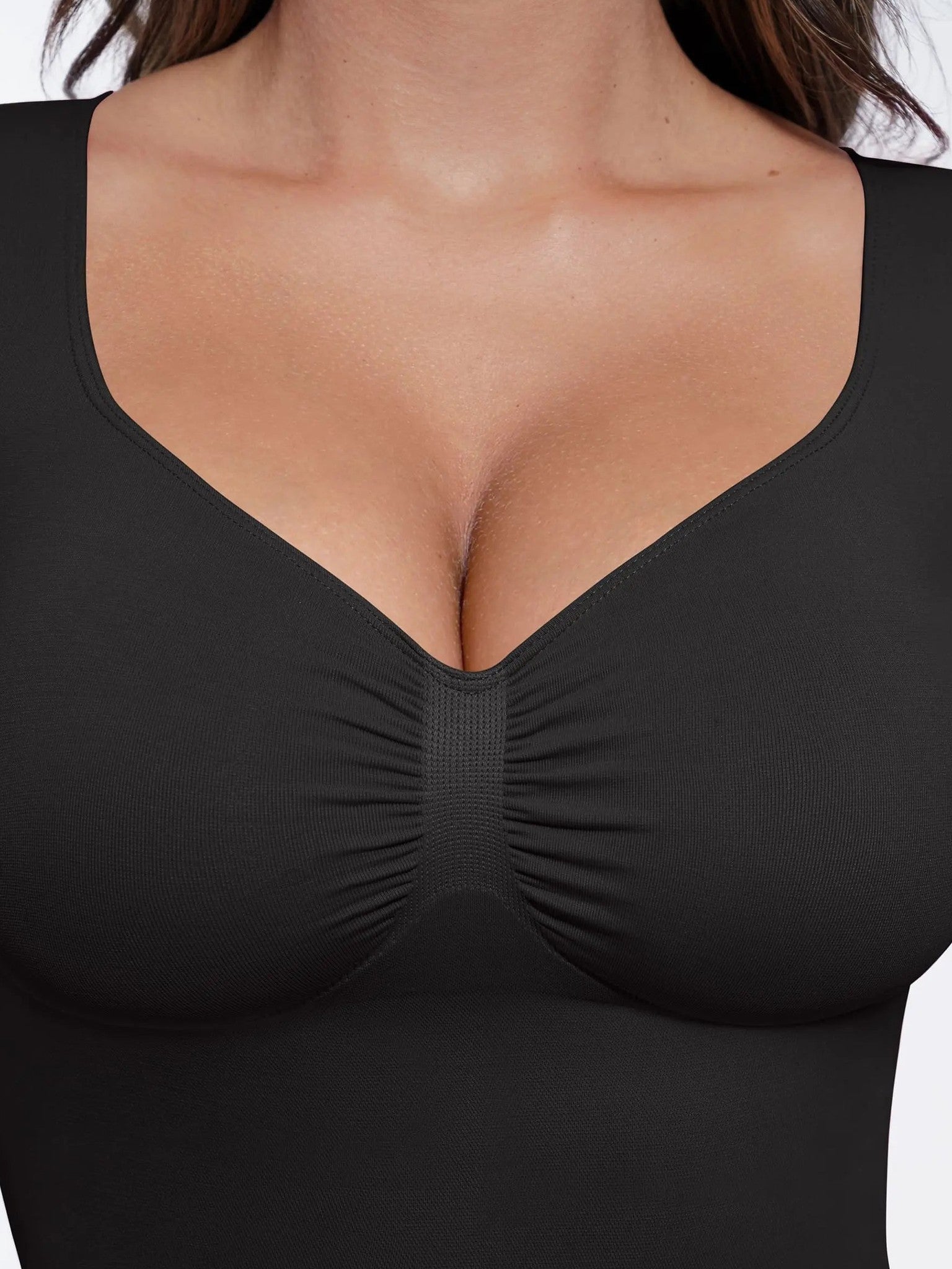 Seamless Long Sleeve Tummy Control Thong Bodysuit