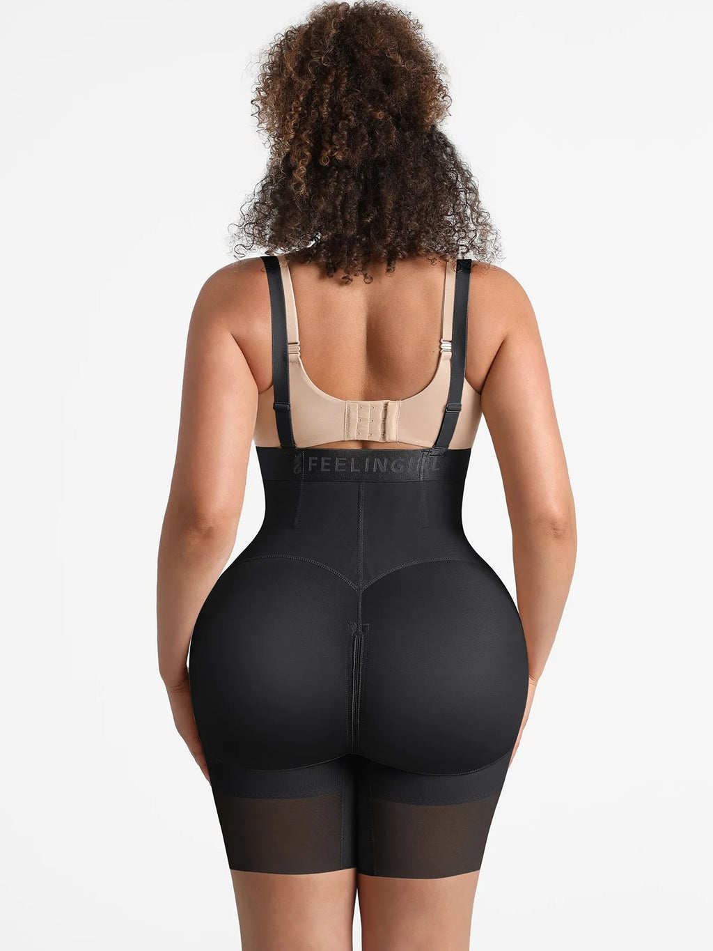 Feelingirl Wide V-neck Belt High-Waist Shaping Shorts