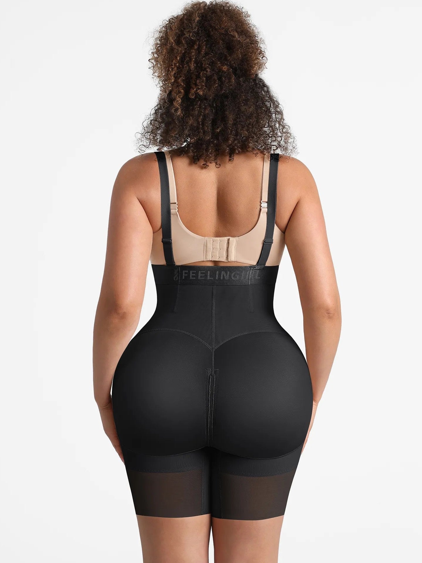 Feelingirl Wide V-neck Belt High-Waist Shaping Shorts