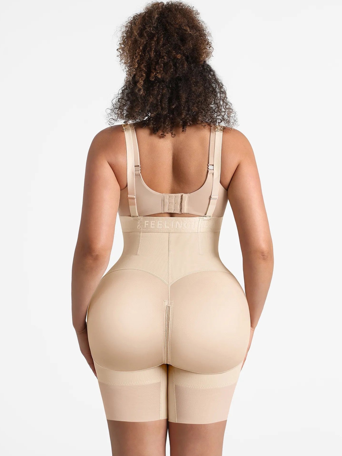 Feelingirl Wide V-neck Belt High-Waist Shaping Shorts