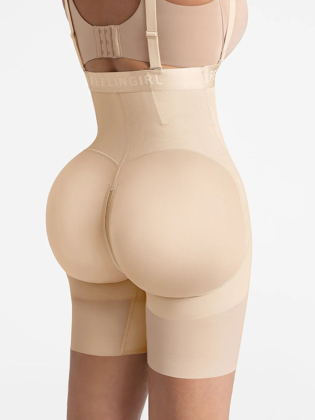 Feelingirl Wide V-neck Belt High-Waist Shaping Shorts