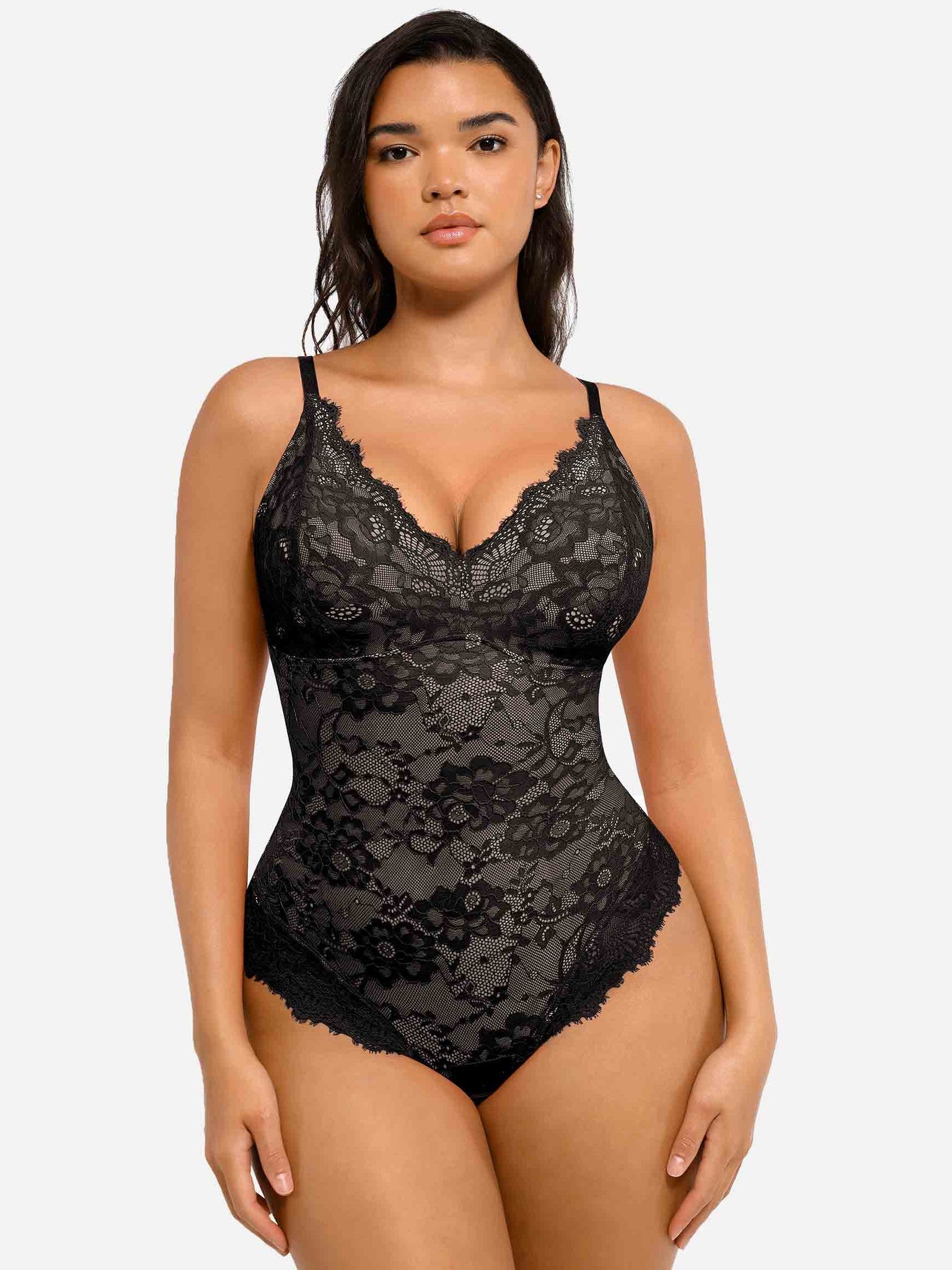 2-Pack Lace V Neck Bodysuit Bundle