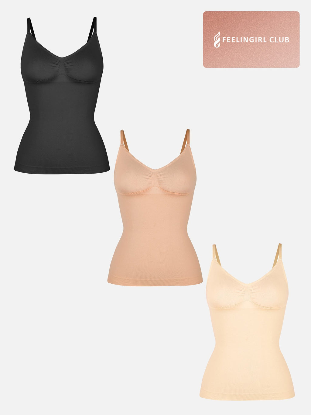 3-Pack Bust Support Waist Control Shape Tank Top Bundle