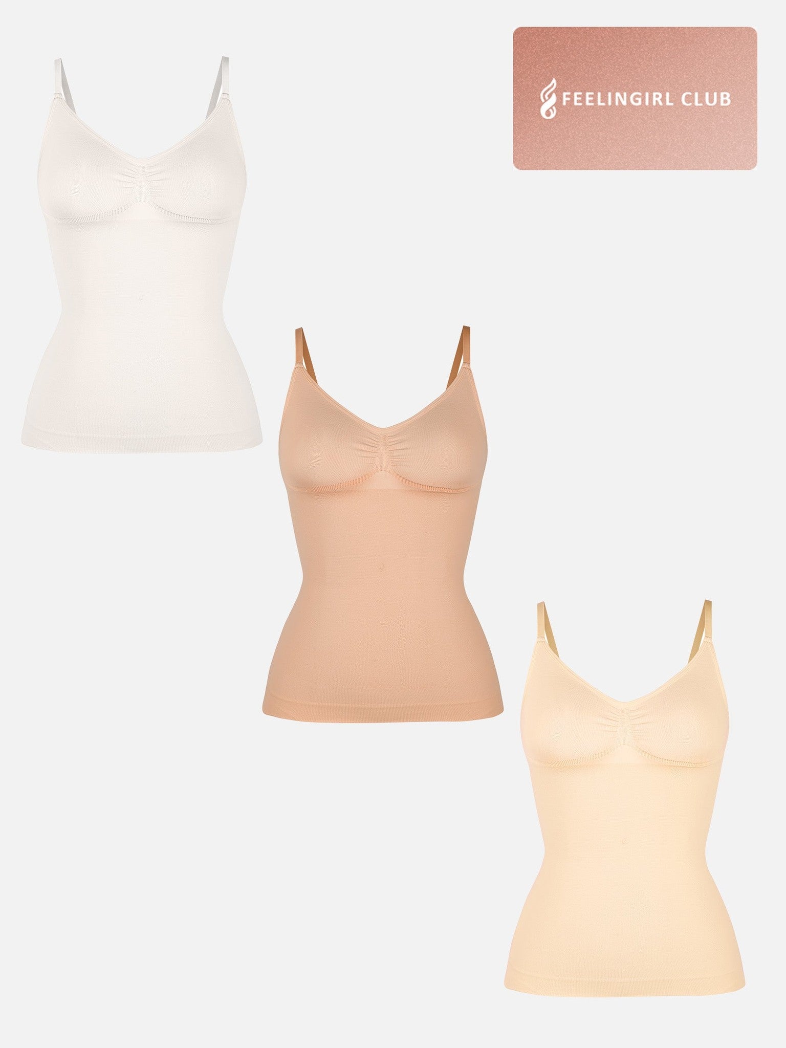 3-Pack Bust Support Waist Control Shape Tank Top Bundle