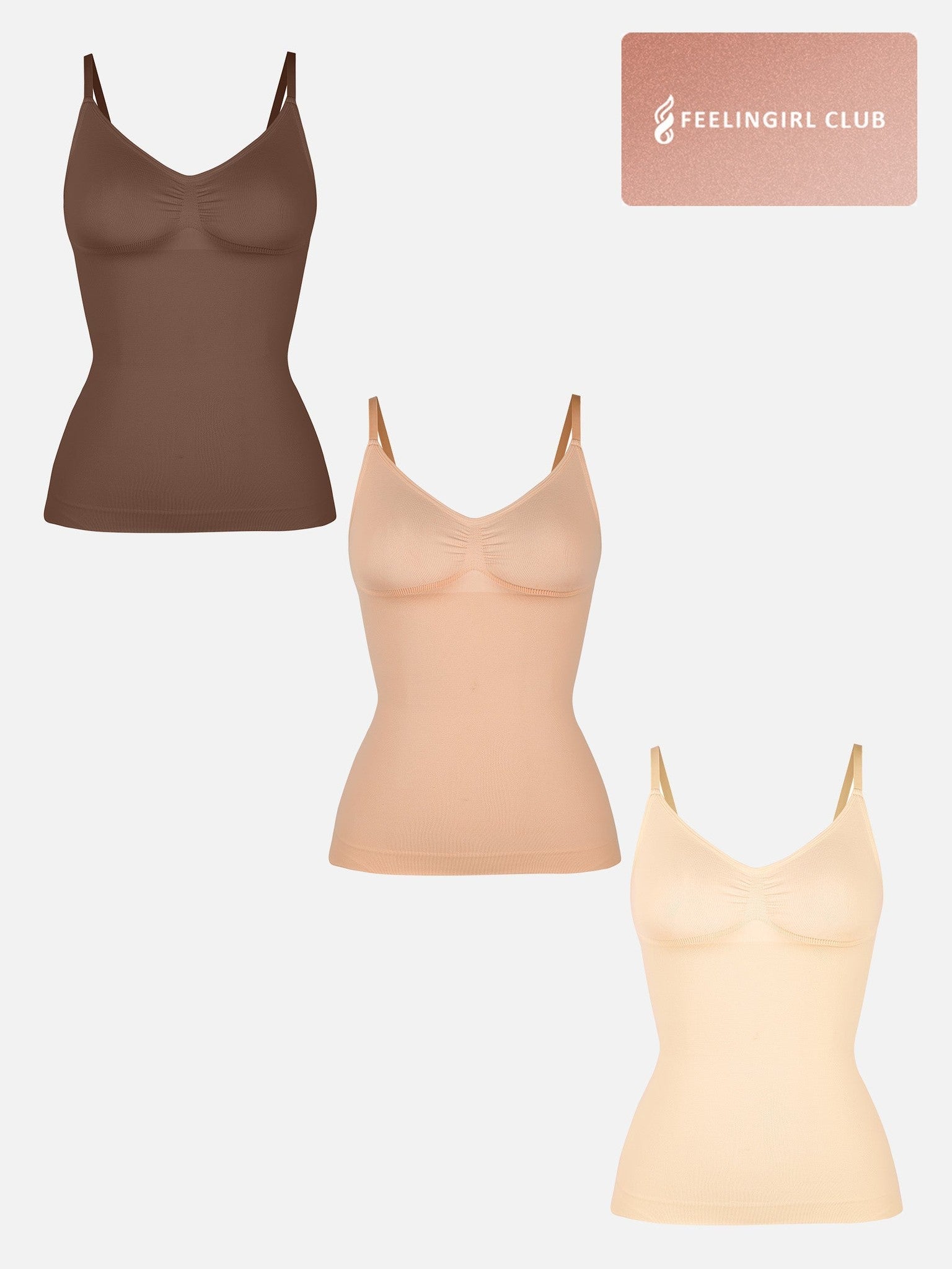 3-Pack Bust Support Waist Control Shape Tank Top Bundle