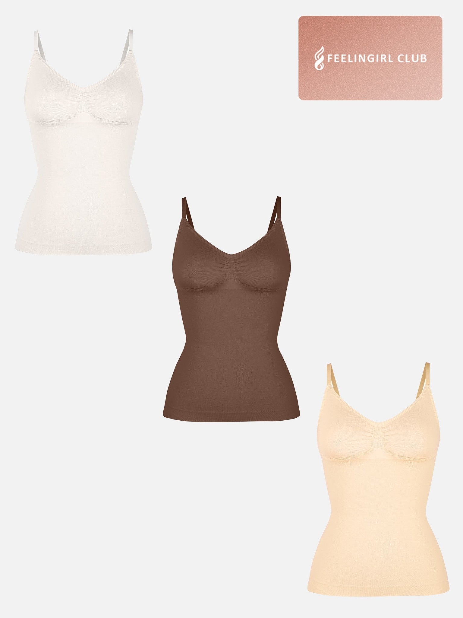 3-Pack Bust Support Waist Control Shape Tank Top Bundle