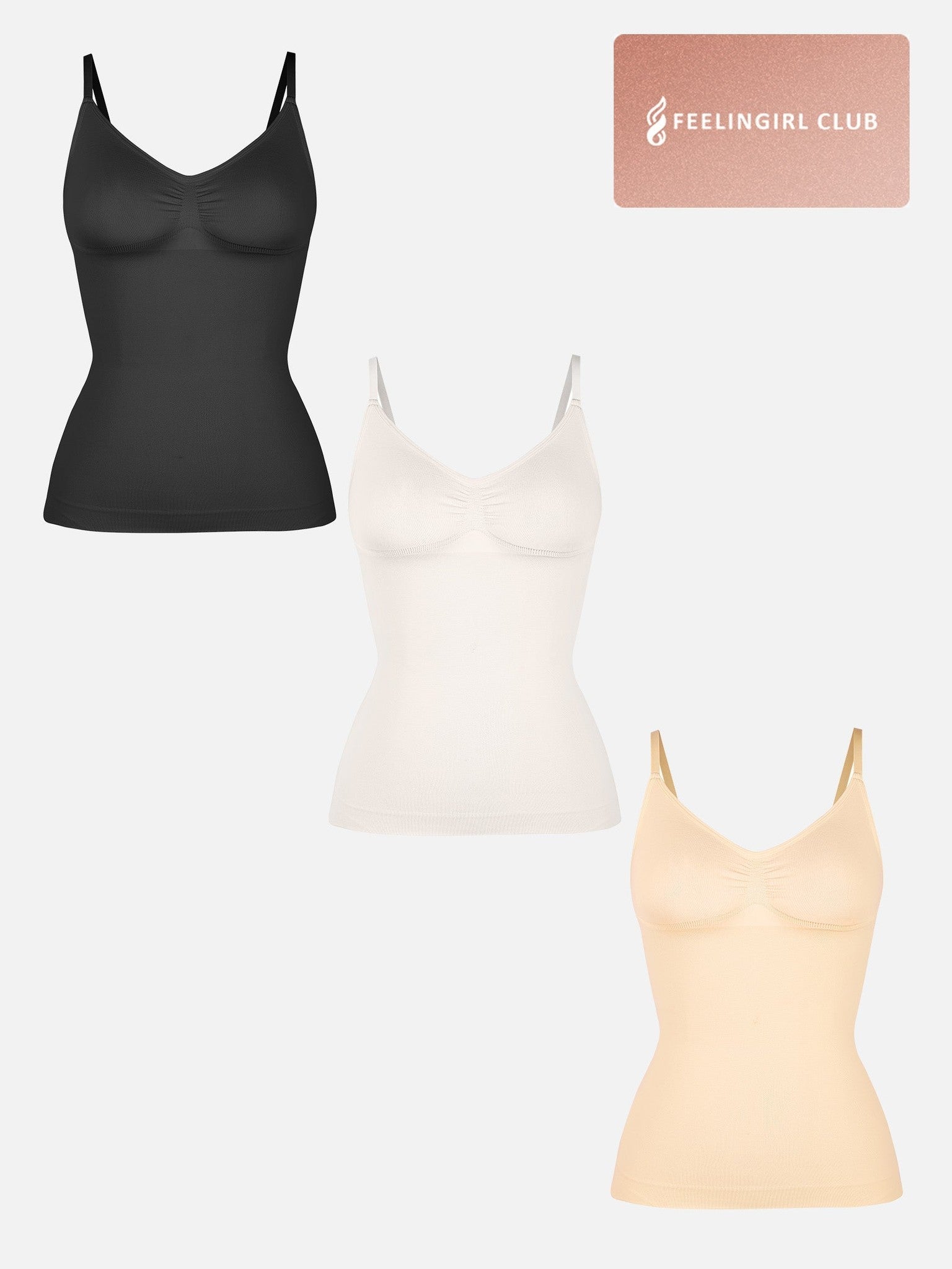 3-Pack Bust Support Waist Control Shape Tank Top Bundle