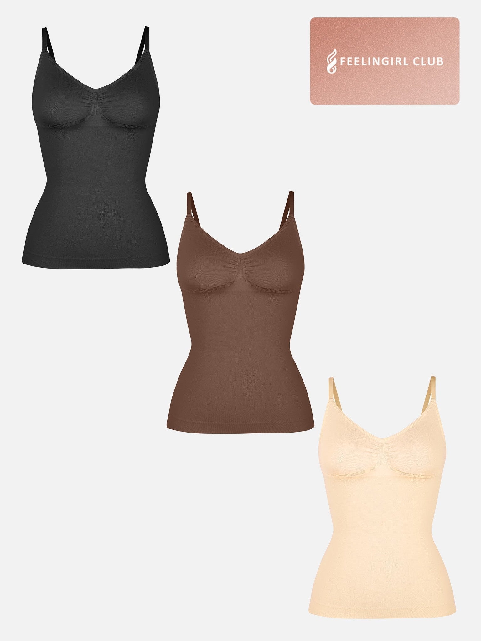 3-Pack Bust Support Waist Control Shape Tank Top Bundle