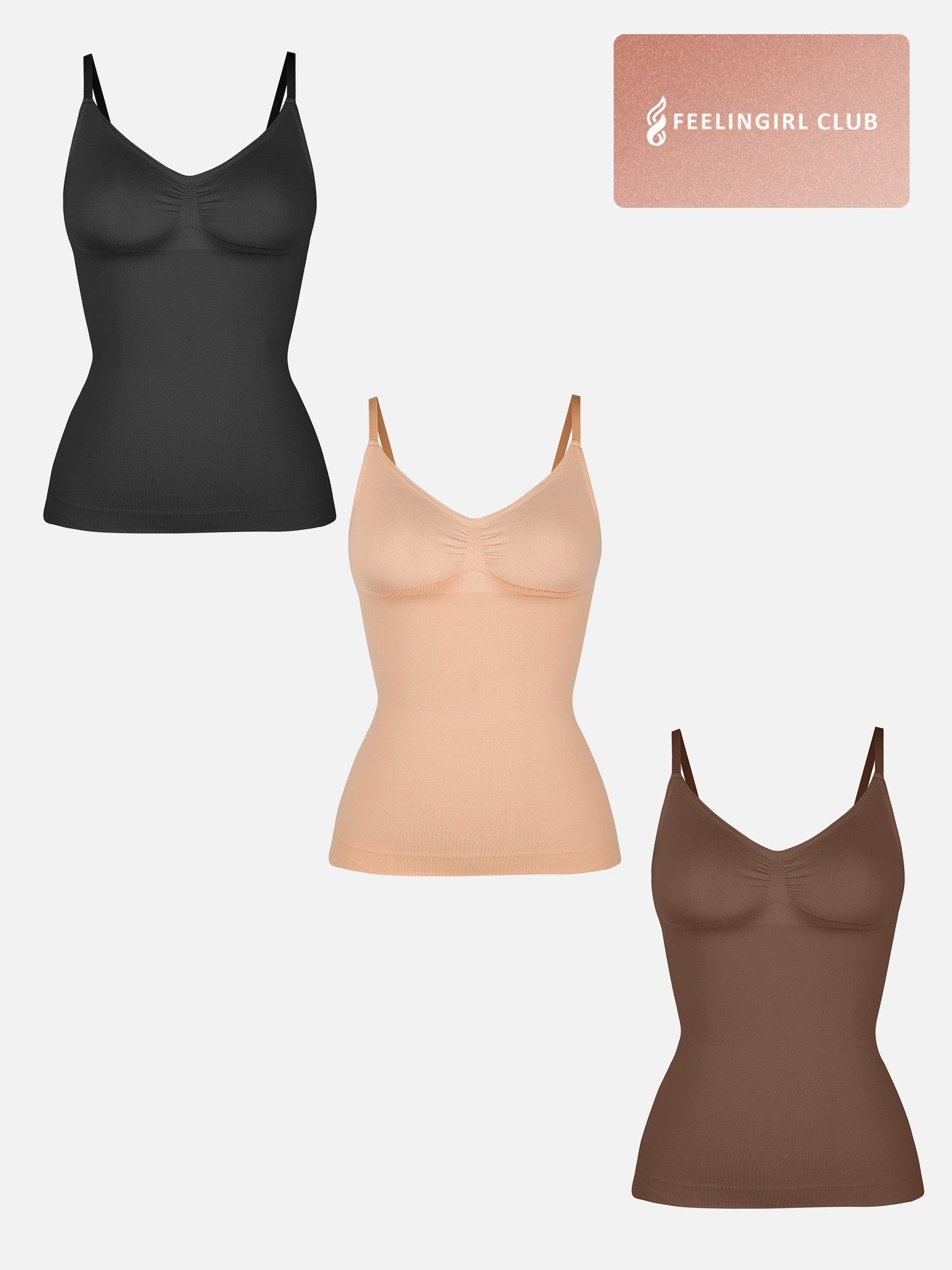 3-Pack Bust Support Waist Control Shape Tank Top Bundle
