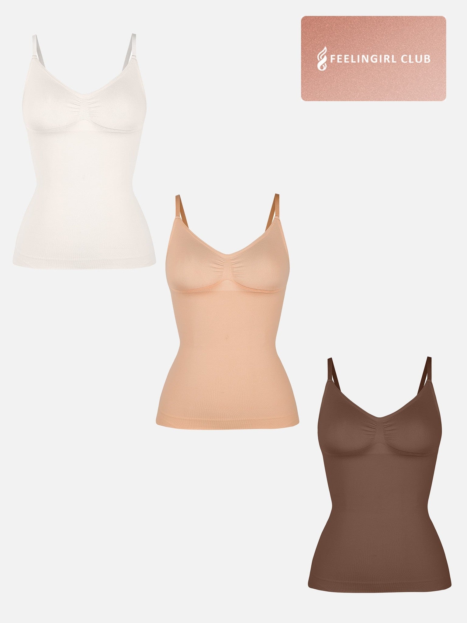 3-Pack Bust Support Waist Control Shape Tank Top Bundle
