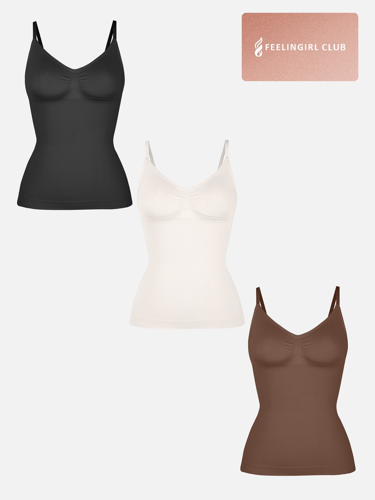 3-Pack Bust Support Waist Control Shape Tank Top Bundle